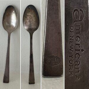Vintage ISC Silver Plate Demitasse Spoon from Americana of New York Hotel 1960s